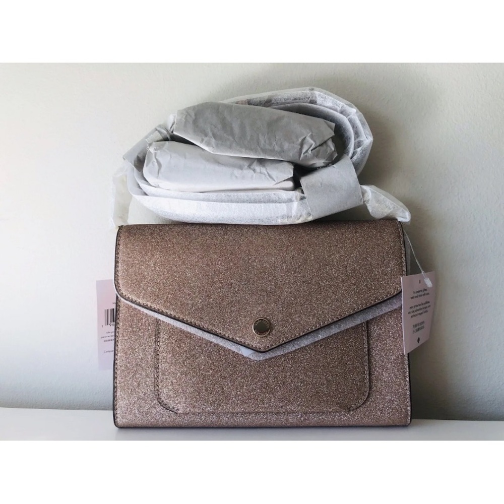 Kate spade rose gold tinsel flap-NWT